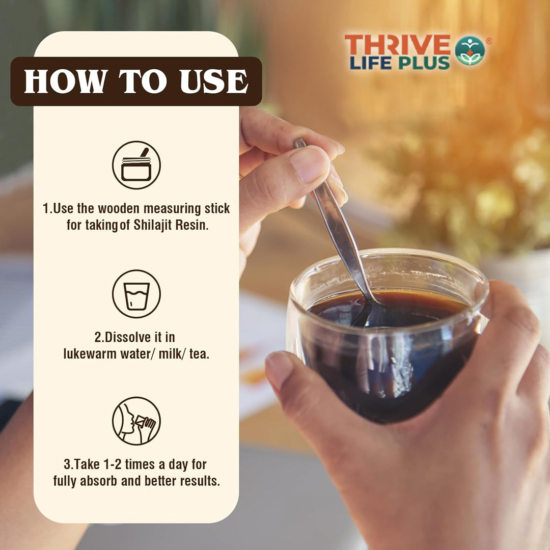 Thrive Life Plus™ Grade A Himalayan Shilajit Resin | Natural Energy Supplement | 30g, 90 servings