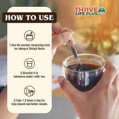 Thrive Life Plus™ Grade A Himalayan Shilajit Resin | Natural Energy Supplement | 30g, 90 servings